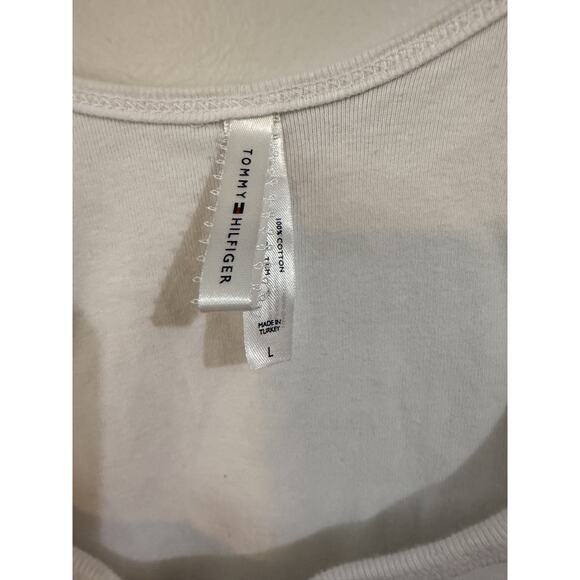 Tommy Hilfiger Solid Tank Top Y2K White Sz Large - Picture 3 of 8
